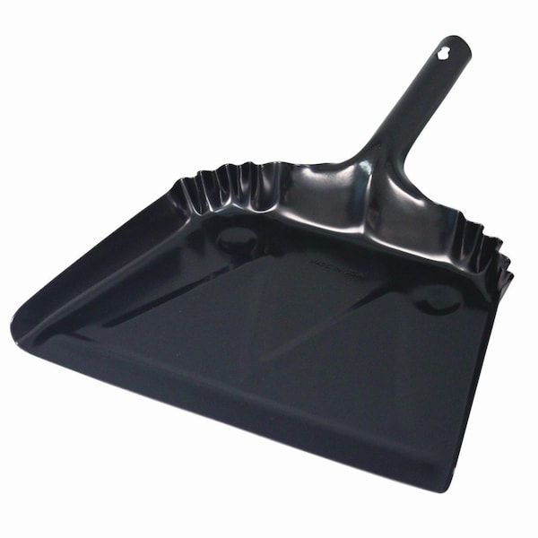 Impact Products Heavy-Duty Metal Dust Pan, 12w x 14d, 20-Gauge Steel, Black - IMP 4212