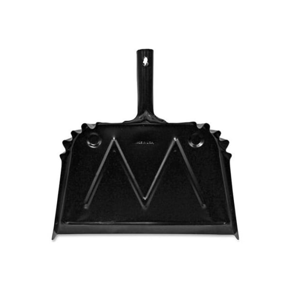 Sp Richards Genuine Joe Dust Pan, Metal, 20 Gauge Steel, 12", Black - GJO85151 - GJO85151