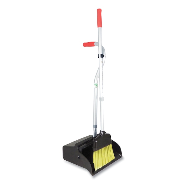 Unger Telescopic Ergo Dust Pan with Broom, 12in W, 34in to 44in Pan, 47in-57in Broom, Metal/Vinyl/Cotton - EDTBR