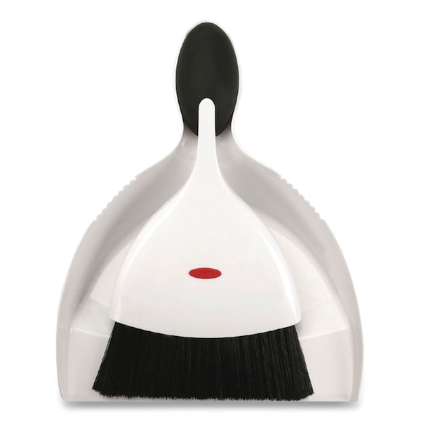 Oxo Good Grips Dust Pan and Brush, 12 x 9, 2in Handle, Plastic, White - 1334480