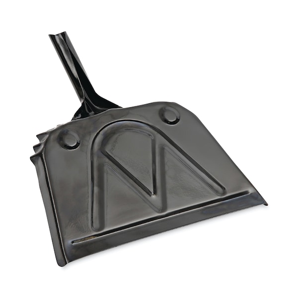 Boardwalk Metal Dust Pan, 12" Wide, 2" Handle, Black, PK12 - BWK04212