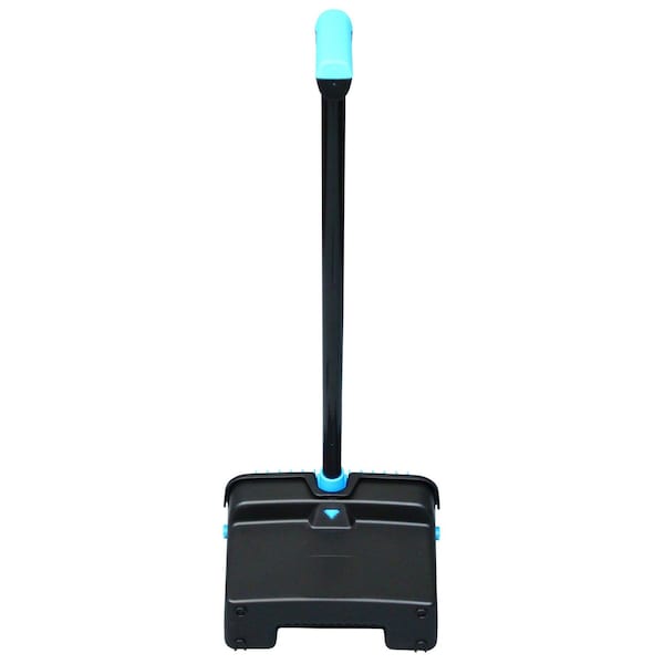 Impact Products LobbyMaster Plastic Dust Pan, 12.32in Wide, 31.84in Aluminum Handle, Blue/Black, PK6 - T0011-01