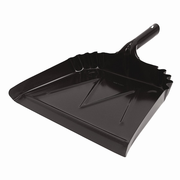 Impact Products Heavy-Duty Commercial Dust Pan, 16w x 15 1/2d, 20-Gauge Steel, Black - IMP 4216