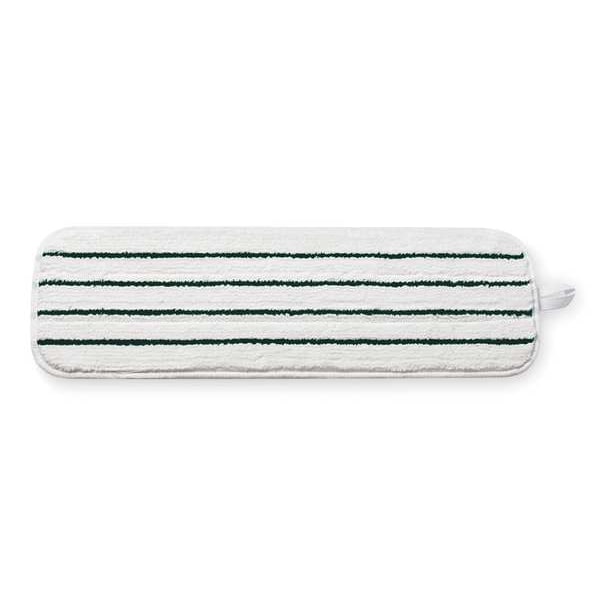 3M 12 in L Flat Mop Pad, 2 oz Dry Wt, Hook-and-Loop Connection, Cut-End, White, Microfiber, PK10 - 59029