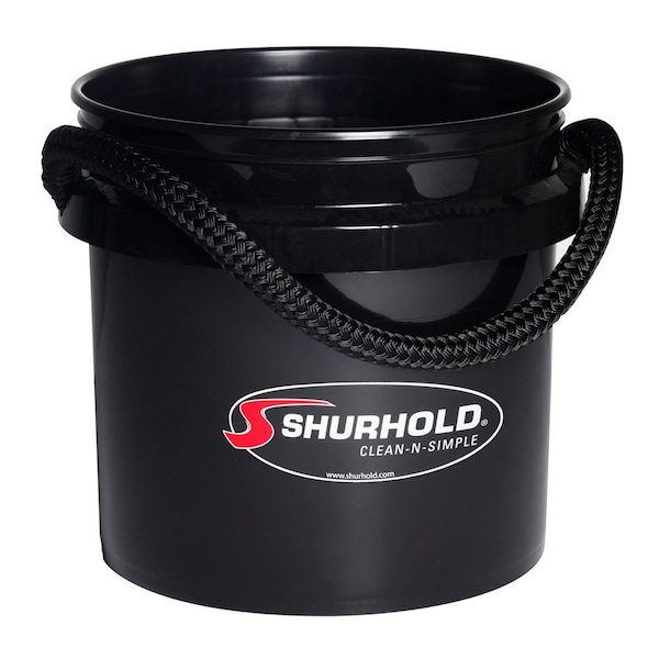 Shurhold World's Best Rope Handle Bucket, 3.5 Gallon, Black - 2432