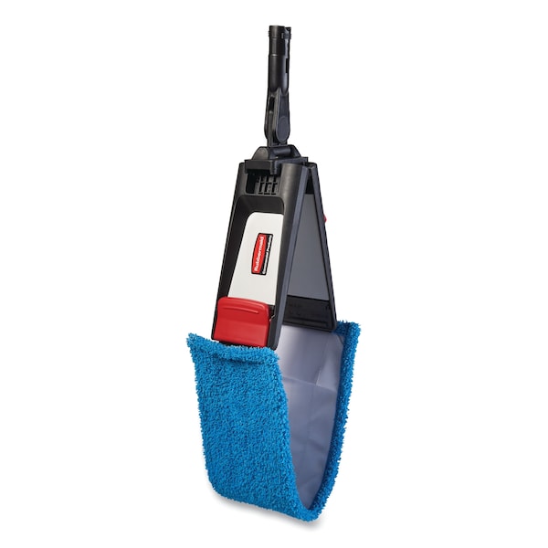 Rubbermaid Commercial 19.5 x 5.5 Flat Mop Pad, Blue, Microfiber - 2132427