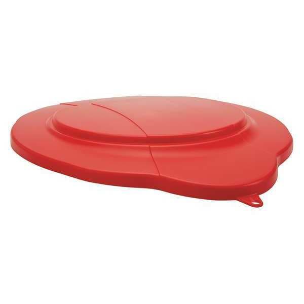 Vikan Round Pail Lid, 14 39/64 in Dia, Red, Polypropylene - 56934