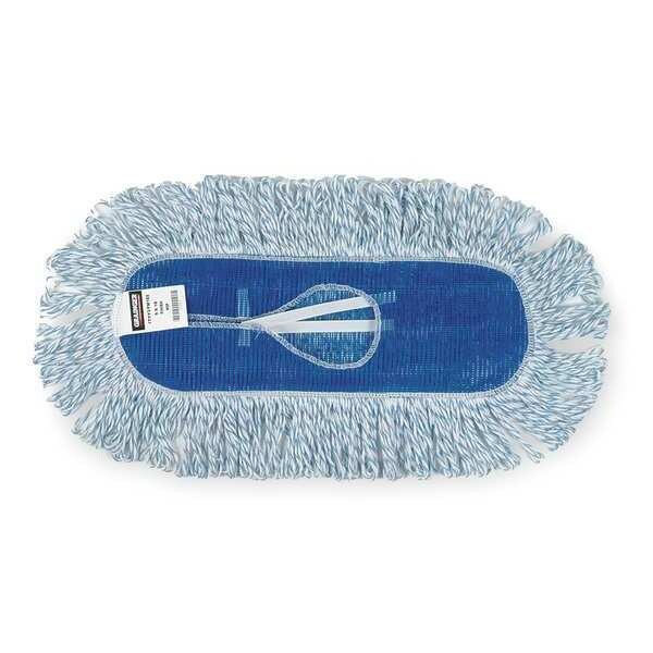 Tough Guy 1-1/4 in Flat Mop Pad, 28 oz Dry Wt, Hook-and-Loop Connection, Looped-End, White, Nylon - 1TYY3