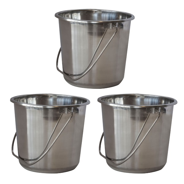 Amerihome Small Stainless Steel Bucket Set, PK3 - SSB132SET