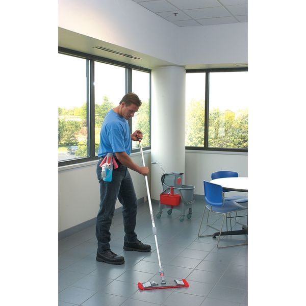 Unger 8 gal CLEANERx Dual Bucket Side Press Mop Bucket and Wringer, Gray, Polypropylene - COMBG