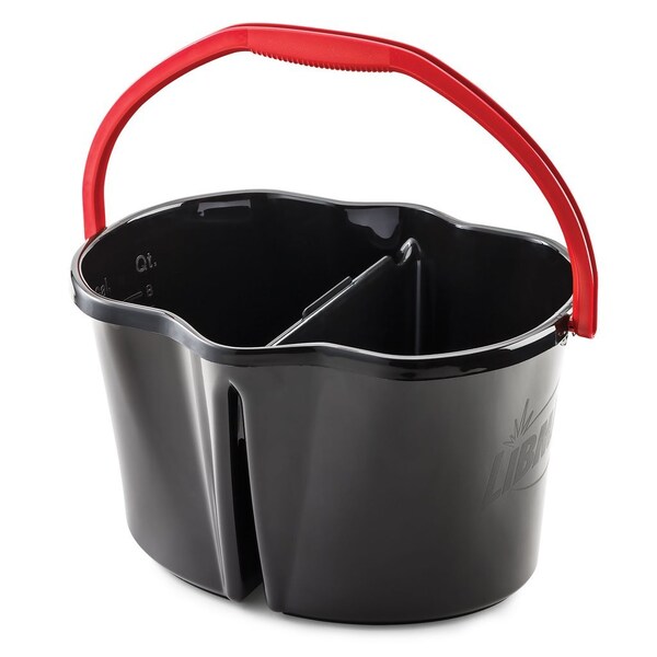 Libman Commercial 4 Gallon Clean And Rinse Bucket Black, 3PK - 1055