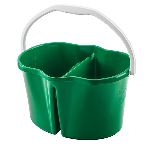 Libman Commercial 4 Gallon Clean And Rinse Bucket Green, 3PK - 2113