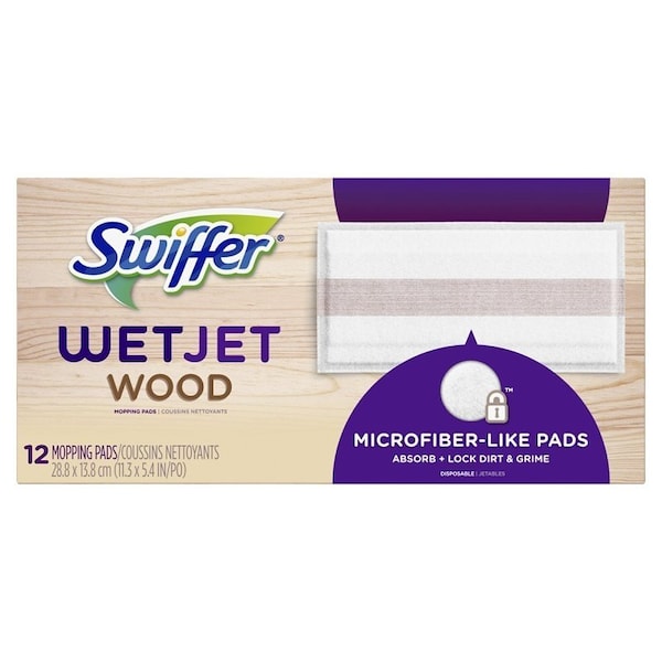 Swiffer WetJet 76562 Wood Mopping Pad Refill, Microfiber - 037000765622