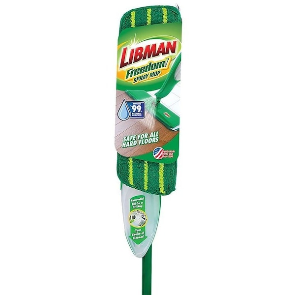 Libman Freedom Series 4002 Spray Mop, 18 oz Bottle, Microfiber Mop Head, Green Mop Head, 49 in L - 1714/4002
