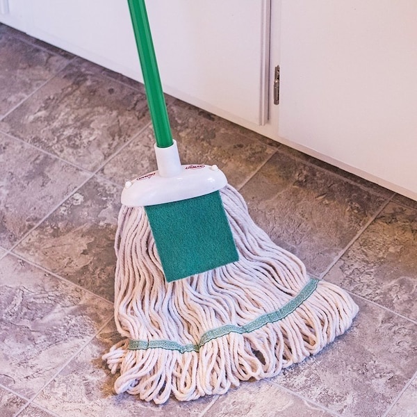 Libman Wet Mop, 58-3/4 in L, Cotton Mop Head, Steel Handle - 121