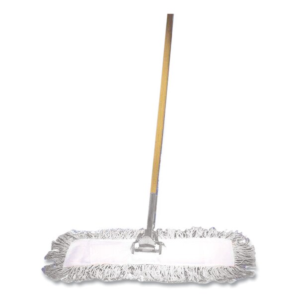 Unisan 24 in L Cut-End Dust Mop, White, Cotton, 1324 - 1324