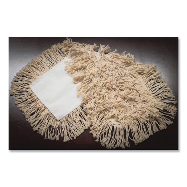 Unisan 24 in L Cut-End Dust Mop, White, Cotton, 1324 - 1324