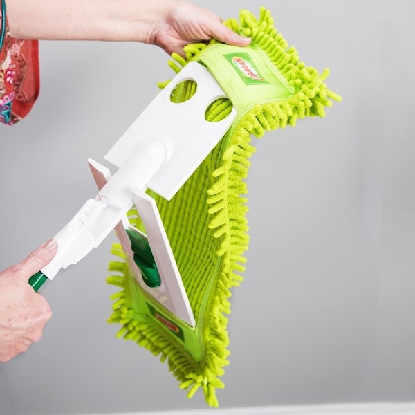 Libman Deck Mop, 18-3/4 in W Head, Microfiber Head, Polypropylene Handle, 58-1/4 in L, Green - 195