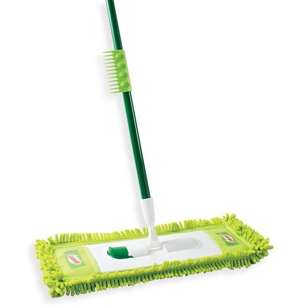 Libman Deck Mop, 18-3/4 in W Head, Microfiber Head, Polypropylene Handle, 58-1/4 in L, Green - 195