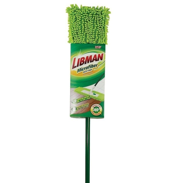 Libman Deck Mop, 18-3/4 in W Head, Microfiber Head, Polypropylene Handle, 58-1/4 in L, Green - 195