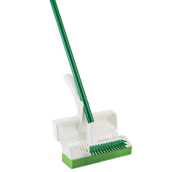 Libman SCRUBSTER Series Mop, 9 in W Frame, 50.13 in OAL, Cellulose Mop Head, Green Mop Head, Quick Change - 3103