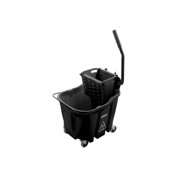 Carlisle Foodservice Sparta Mop Bucket Combo w/ Sidepress Wringer, 35 qt Bucket Capacity, Black - 8690403
