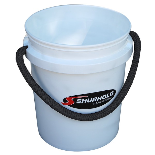 Shurhold World's Best Rope Handle Bucket, 5 Gallon, White - 2451