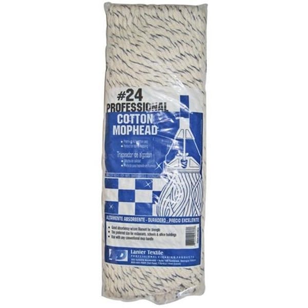 Elite Mops & Brooms Lanier 105-4PLY-#24 Size 24 Cut End Mop Head - pack of 6 - 10472