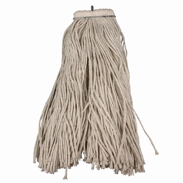 Impact Products Layflat Regular Screw-Type Mop Head, Cotton, 24 oz, 1in Headband, White - 12124