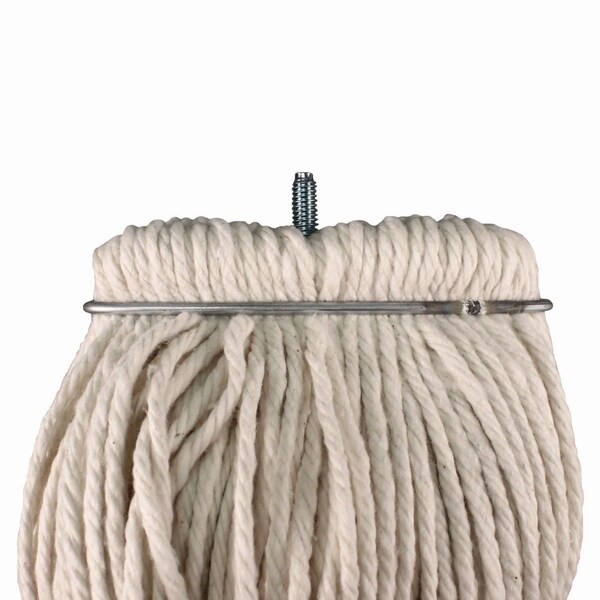 Impact Products Layflat Regular Screw-Type Mop Head, Cotton, 24 oz, 1in Headband, White - 12124