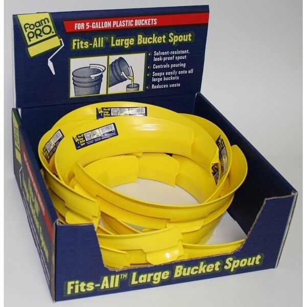 Foampro Bucket Spout, Plastic, Yellow, For: 5 gal Bucket - 135