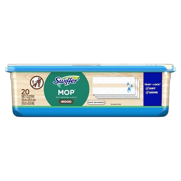 Swiffer Sweeper 59253 Floor Mopping Cloth, 20 Capacity, Cotton, White - 037000592532