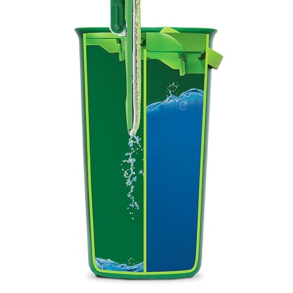 Libman Rinse 'n Wring Mop System, 51 in L, Loop and Hook Mop Connection, Microfiber Mop Head - 1516