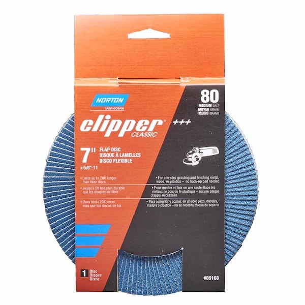 Norton Door Controls Norton Clipper 7 in. D X 5/8-11 in. Zirconia Alumina/X-Wt Cotton Flap Disc 80 Grit 1 pc - 70184609168

Controles de puerta Norton Norton Clipper Disco de láminas de algodón X-Wt de alúmina de circonio de 7 pulgadas D X 5/8-11 pulgadas, grano 80, 1 pieza - 70184609168.
