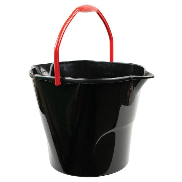 Libman Commercial 3 Gallon Round Utility Bucket, Black, 6PK - 517