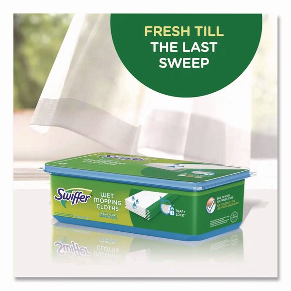 Swiffer Wet Refill Cloths, 8 x 10, Fresh Scent, White, 24 Cloths, 6PK - 35155