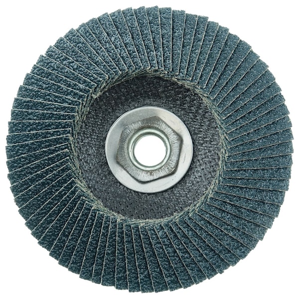 Weiler 5" Disco de Lámina Abrasiva Tiger Paw, Cónico (TY29), 36Z, 5/8"-11 UNC - 51153