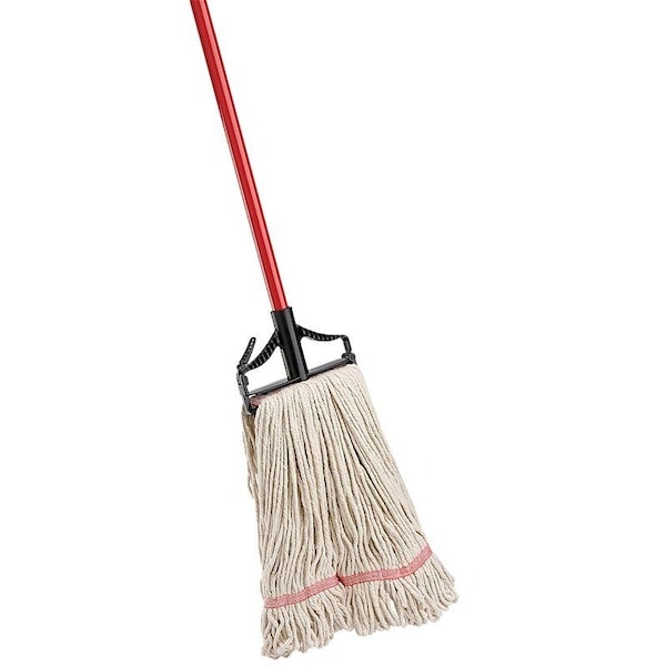 Libman Wet Mop, 65-1/4 in L, Quick-Change Mop Connection, Cotton/Polyester Mop Head, Steel Handle - 979