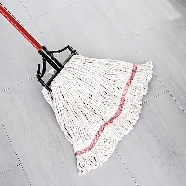 Libman Wet Mop, 65-1/4 in L, Quick-Change Mop Connection, Cotton/Polyester Mop Head, Steel Handle - 979
