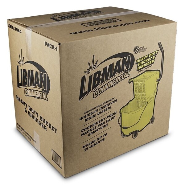 The Libman Co Libman Bucket and Wringer, 26 qt, Polypropylene Bucket/Pail, Polypropylene Wringer, Yellow - 934