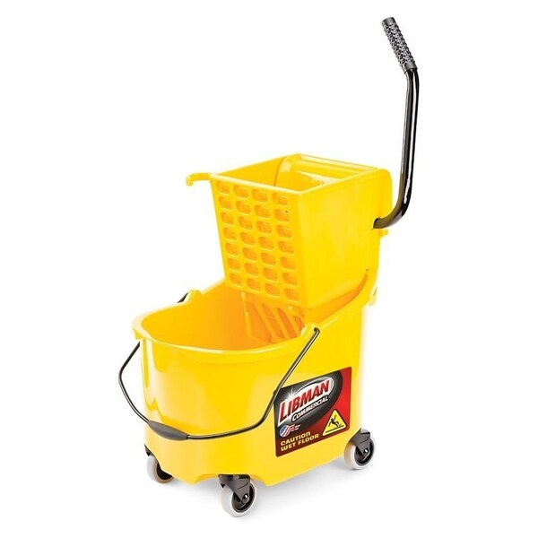 The Libman Co Libman Bucket and Wringer, 26 qt, Polypropylene Bucket/Pail, Polypropylene Wringer, Yellow - 934