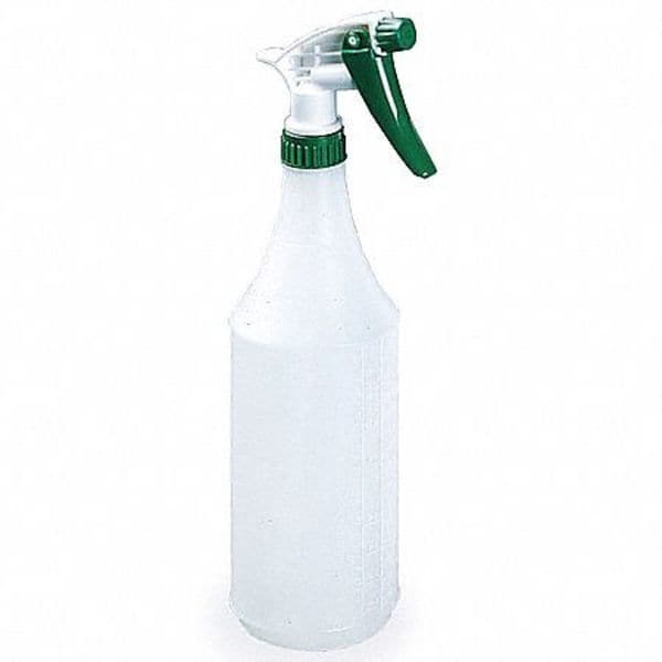 Zoro Select 32 oz Trigger Spray Bottle, Mist/Stream, 1 fl oz Graduation Markings, HDPE, White/Green, 3 PK - 130296