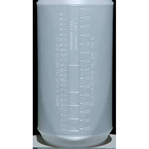 Zoro Select 32 oz Trigger Spray Bottle, Mist/Stream, 1 fl oz Graduation Markings, HDPE, White/Green, 3 PK - 130296