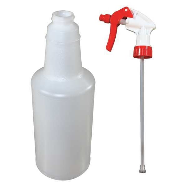 Impact Products Trigger Spray Bottle, 32 oz, Stream, 12 1/2 in H, 9 7/8 in Dip Tube L, No Imprint, Plastic, Clear - 5032WG/5906DZ-91-AS002