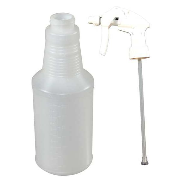 Impact Products Trigger Spray Bottle, 18 oz, Stream, 10 3/8 in H, 7 1/4 in Dip Tube L, No Imprint, Plastic, Clear - 5016/5816DZ-91-AS002