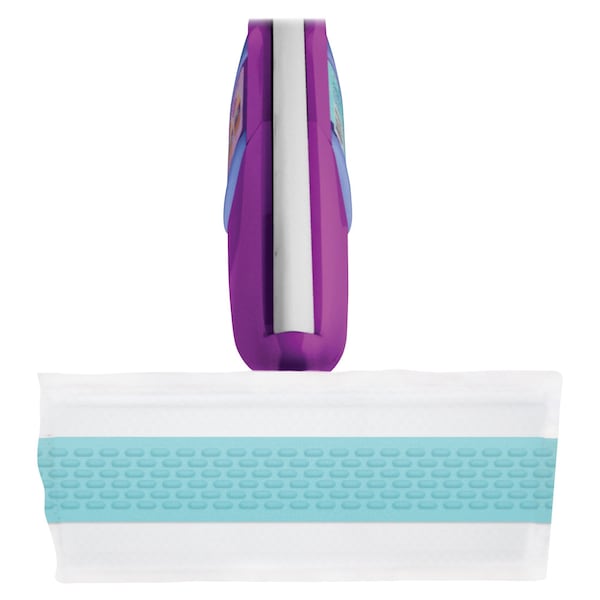 Swiffer 5-13/32 in Flat Spray Mop, 18-55/64 oz Dry Wt, Hook-and-Loop Connection, Purple, Cellulose, PK2 - 92811