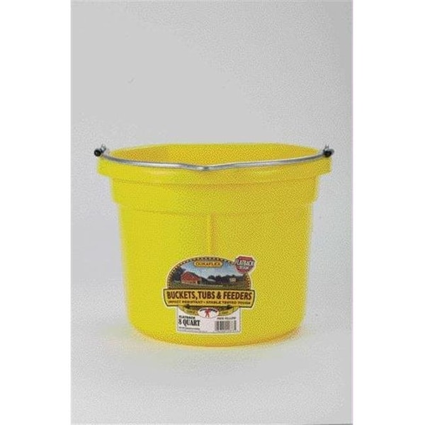 Miller Mfg Miller Mfg Co Inc Flat Back Plastic Bucket- Yellow 8 Quart - P8FBYELLOW - 957253