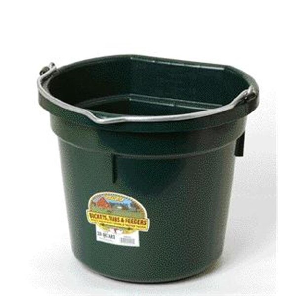 Miller Mfg Miller Mfg Co Inc Flat Back Plastic Bucket- Green 20 Quart - P20FBGREEN - 464305
