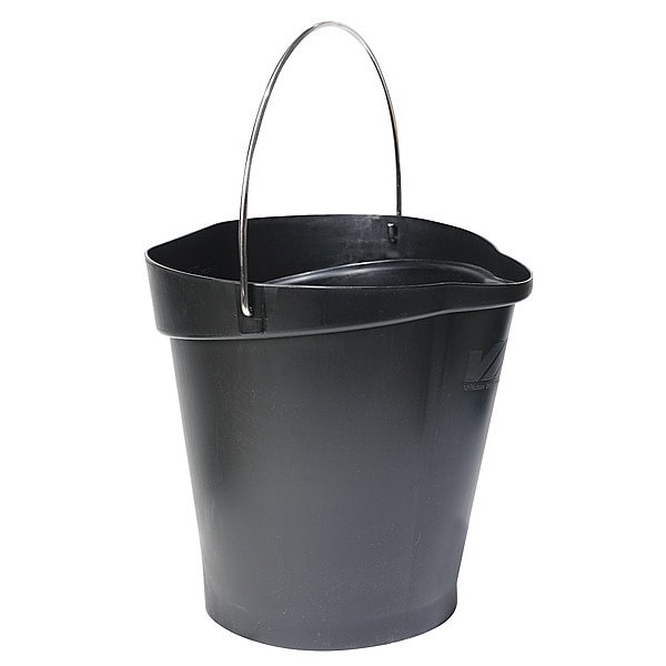Vikan 3 1/4 gal Round Bucket, 12-3/4 in H, 12 4/5 in Dia, Blue, Polypropylene/Stainless Steel - 56863
