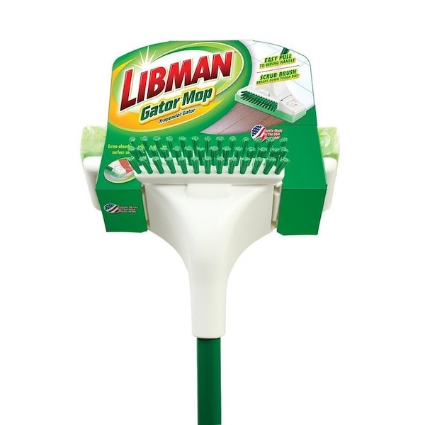 Libman Gator Series Mop, 57-1/2 in OAL, Sponge Mop Head, Clip-On, Steel Handle - 3020